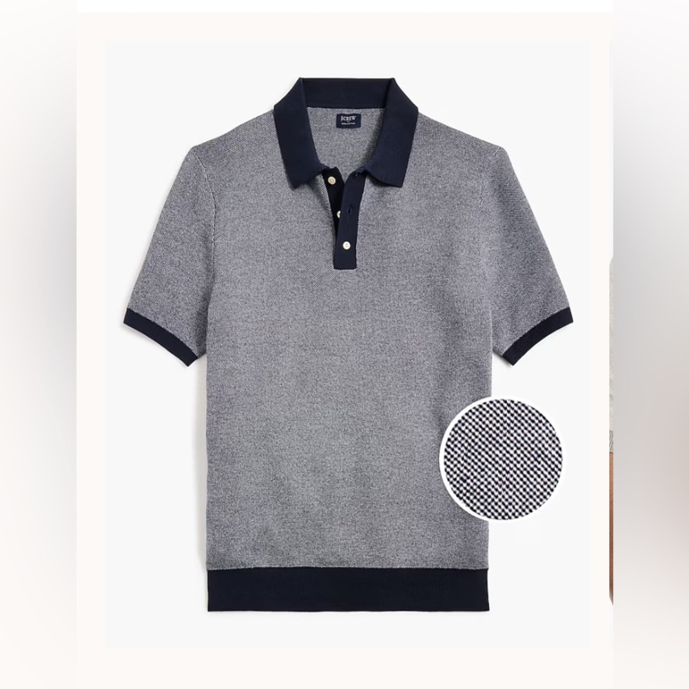 J.Crew Factory Bird's-eye cotton sweater-polo